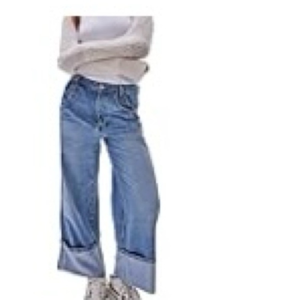 Covvoily women’s casual baggy denim boyfriend jeans. Size medium